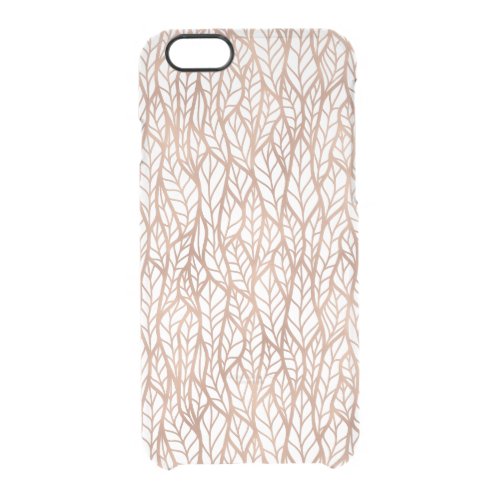 Rose Gold Leaves Transparent Pattern Clear iPhone 66S Case