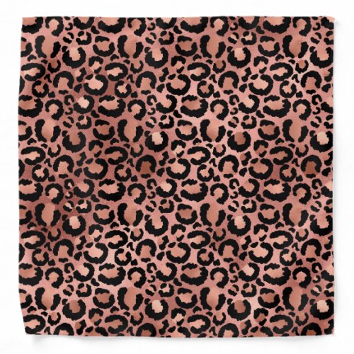 Rose Gold Leopard Animal Print Bandana