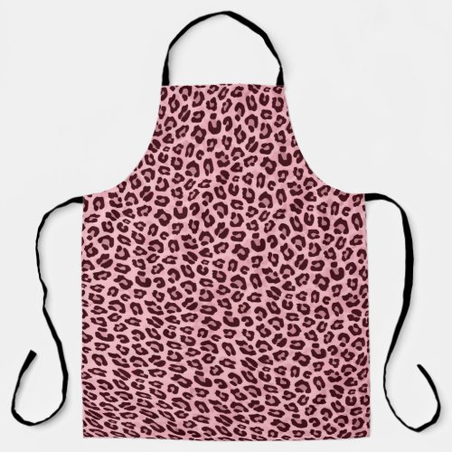 Rose Gold Leopard Animal Print Kitchen Apron