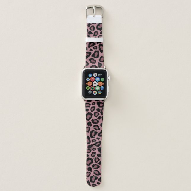 Rose Gold Leopard Pattern Apple Watch Band (Front)