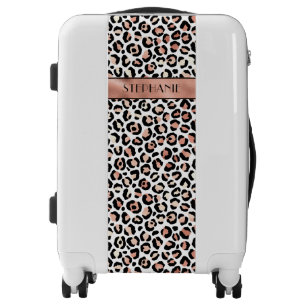 Rose Gold Leopard Pattern Personalized Luggage