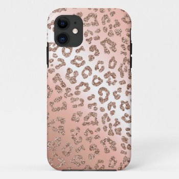 Rose Gold Leopard Print Glitter Case by Opheliafpg at Zazzle