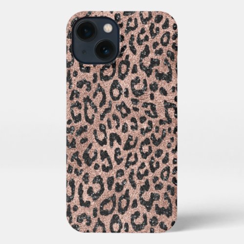 Rose Gold Leopard Print iPhone 13 Case