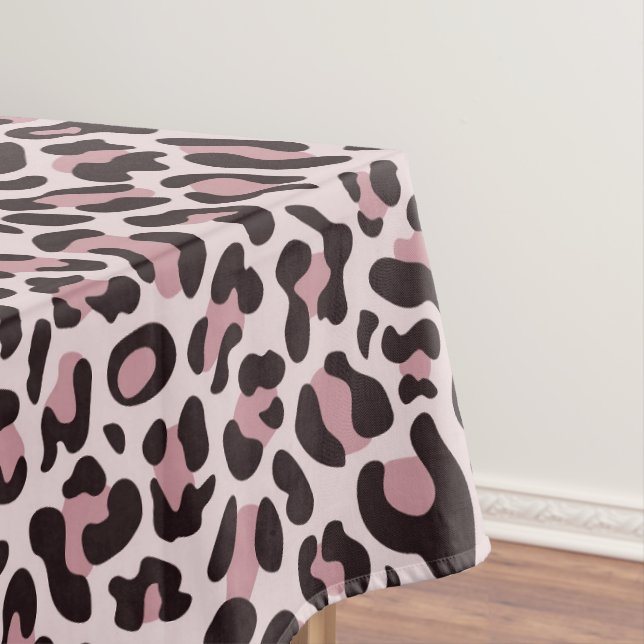 Rose Gold Leopard Print Tablecloth (In Situ)