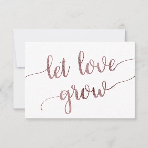 Rose Gold Let Love Grow Wedding Favor