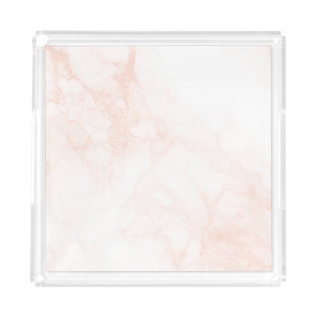 Rose Gold light pink marble texture  Acrylic Tray (Front)