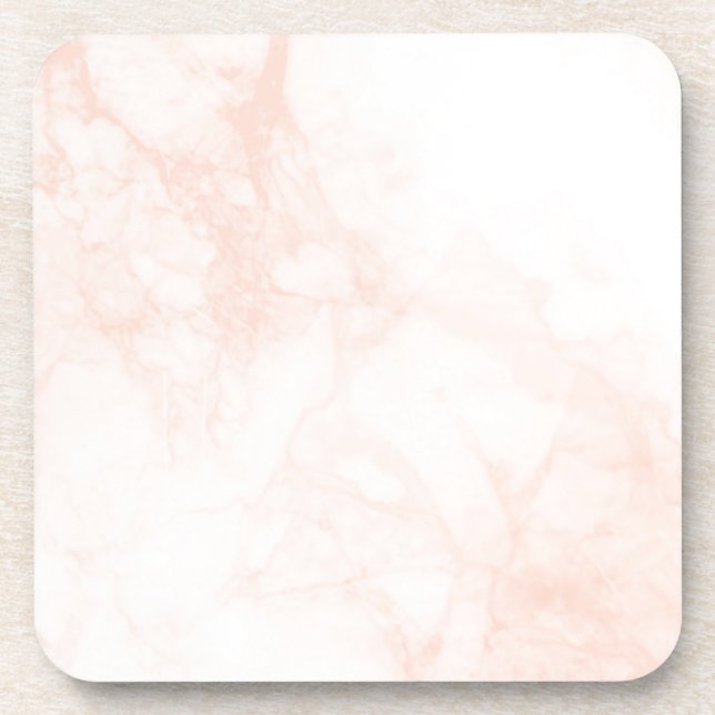 Rose Gold light pink marble texture Beverage Coaster (Front)