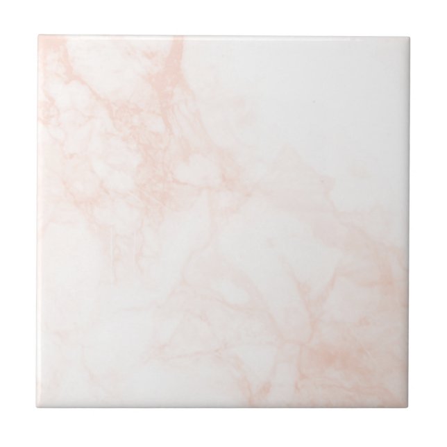 Rose Gold light pink marble texture  Ceramic Tile (Front)