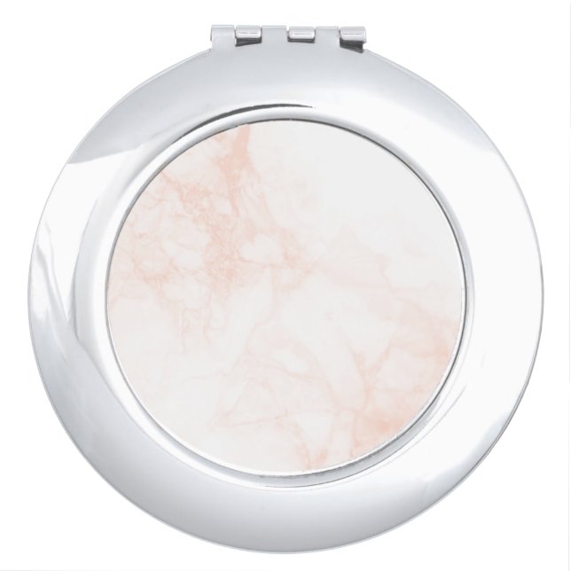 Rose Gold light pink marble texture Compact Mirror (Front)