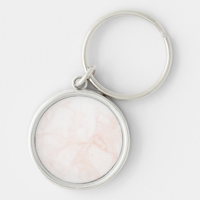 Rose Gold light pink marble texture Keychain (Front)