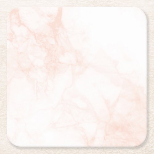 Rose Gold light pink marble texture  Square Paper Coaster