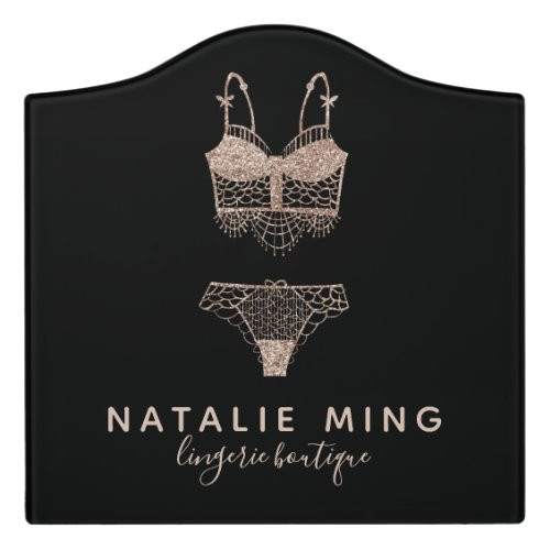 Rose Gold Lingerie Boutique Logo Business Door Sign