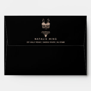 Rose Gold Lingerie Boutique Logo Business Envelope