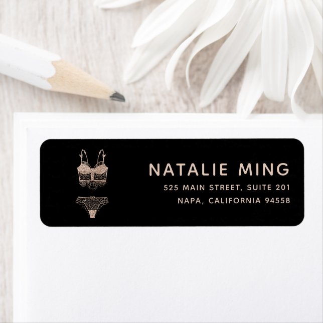 Rose Gold Lingerie Boutique Logo Business Label (Insitu)
