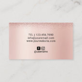 Rose Gold Lips Makeup Artist Modern Beauty Salon Business Card (Back)