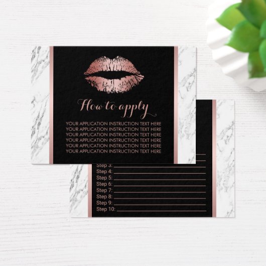 Rose Gold Lips Marble Application Instructions (Desk)