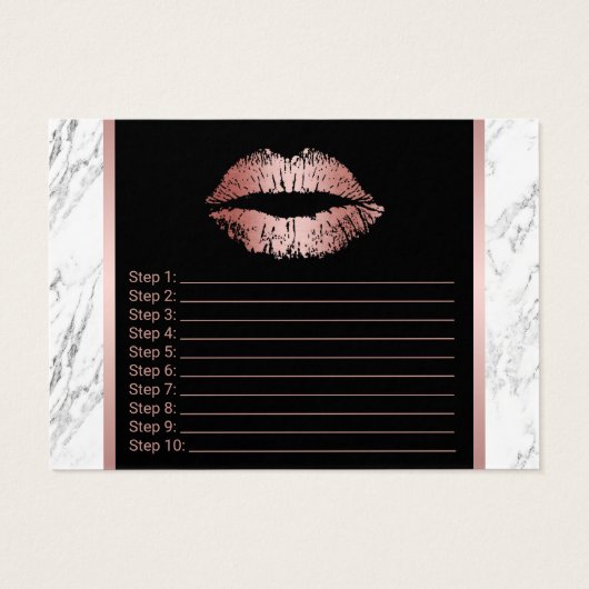 Rose Gold Lips Marble Application Instructions (Back)