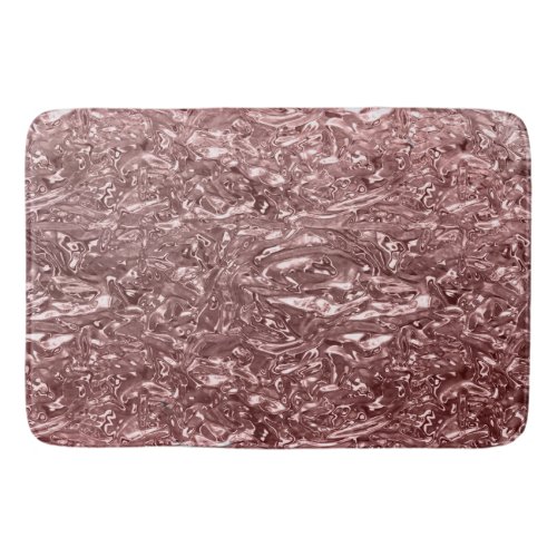 Rose Gold Liquid Chrome Metallic Chic Glam Bath Mat