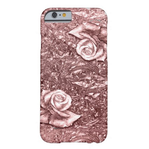 Rose Gold Liquid Chrome Metallic Chic Glam Barely There iPhone 6 Case