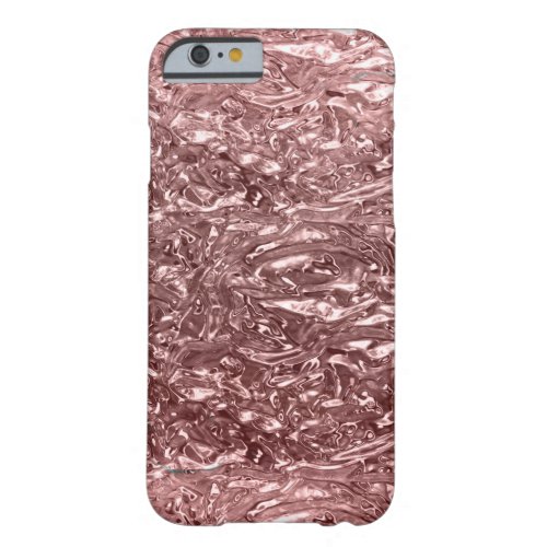 Rose Gold Liquid Chrome Metallic Chic Glam Barely There iPhone 6 Case