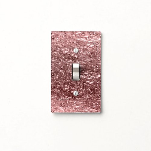 Rose Gold Liquid Chrome Metallic Chic Glam Light Switch Cover