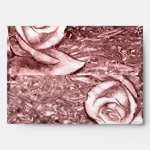 Rose Gold Liquid Chrome Metallic Chic Glam Party Envelope