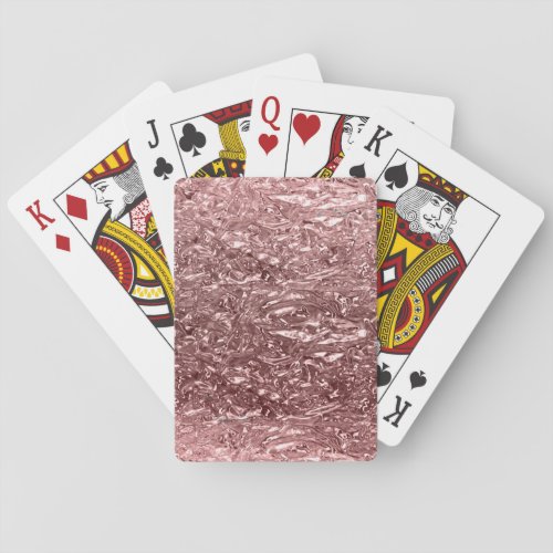 Rose Gold Liquid Chrome Metallic Chic Glam Playing Cards