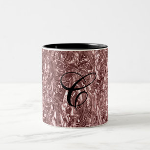 Rose Gold Liquid Chrome Metallic Chic Glam Two-Tone Coffee Mug