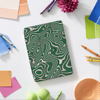 Rose Gold liquid swirl Abstract Green Design iPad Pro Cover