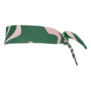 Rose Gold liquid swirl Abstract Green Design Tie Headband