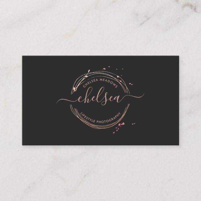 Rose Gold Logo Business Card (Front)