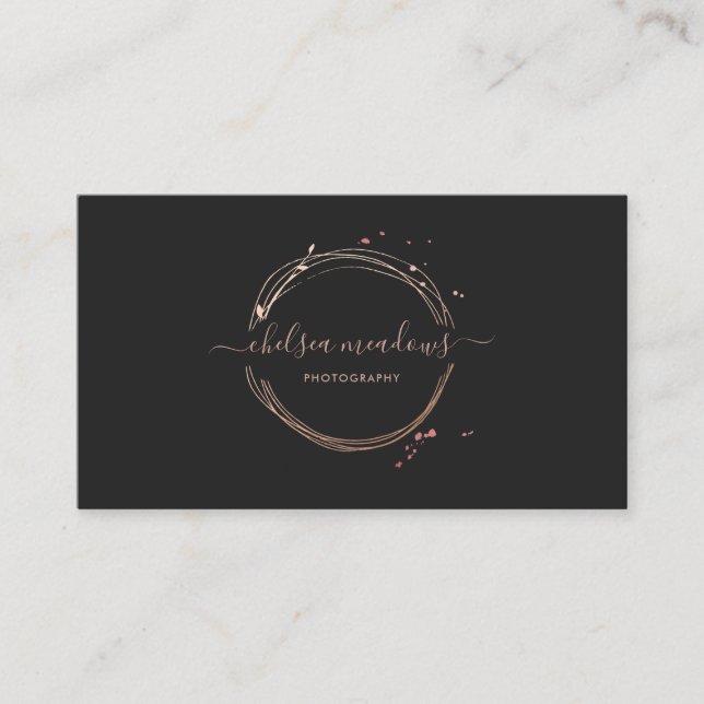 Rose Gold Logo Business Card (Front)