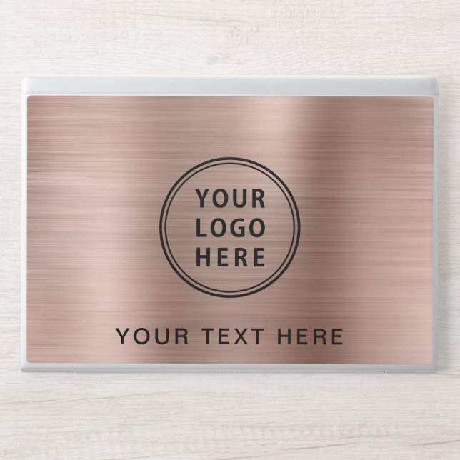Rose Gold Logo HP Laptop Skin (Front)
