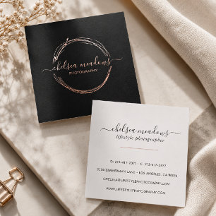 Rose Gold Logo Minimalist Foil Business Cards