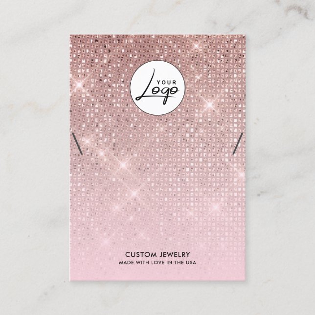 Rose Gold Logo Necklace Bracelet Display Card (Front)