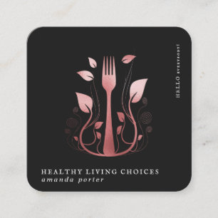 Rose Gold Logo Nutrition Business Card