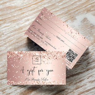 Rose gold logo qr code gift certificate