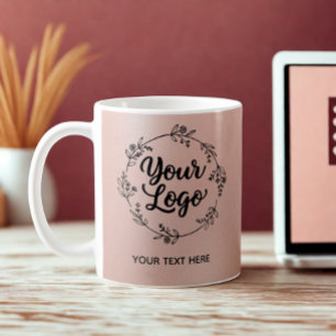 Rose Gold Logo QR Code Website Marketing Coffee Mug