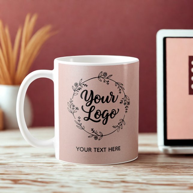 Rose Gold Logo QR Code Website Marketing Coffee Mug (Creator Uploaded)
