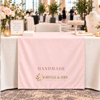 Rose Gold Logo Vendor Table Runner Display