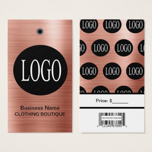 Rose Gold Logo with Bar Code Price Tags 