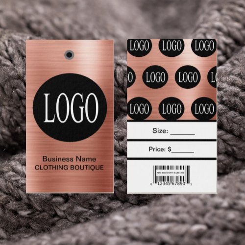 Rose Gold Logo with Bar Code Price Tags 