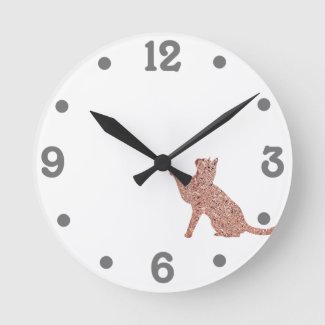 Rose gold look cat silhouette