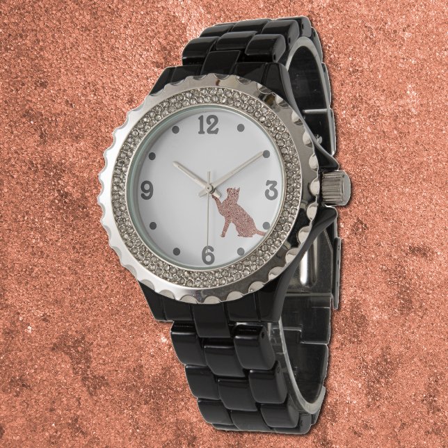 Rose gold look cat silhouette watch (Creator Uploaded)
