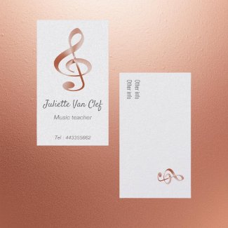 Rose gold look treble clef - music teacher