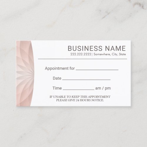 Rose Gold Lotus Floral Salon Spa Appointment