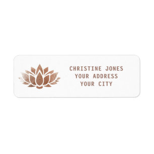 rose gold lotus flower label