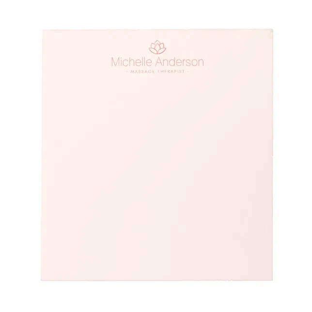 Rose gold lotus flower minimalist light blush pink notepad | Zazzle