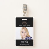 Rose Gold Lotus Flower Photo & Name Badge | Zazzle