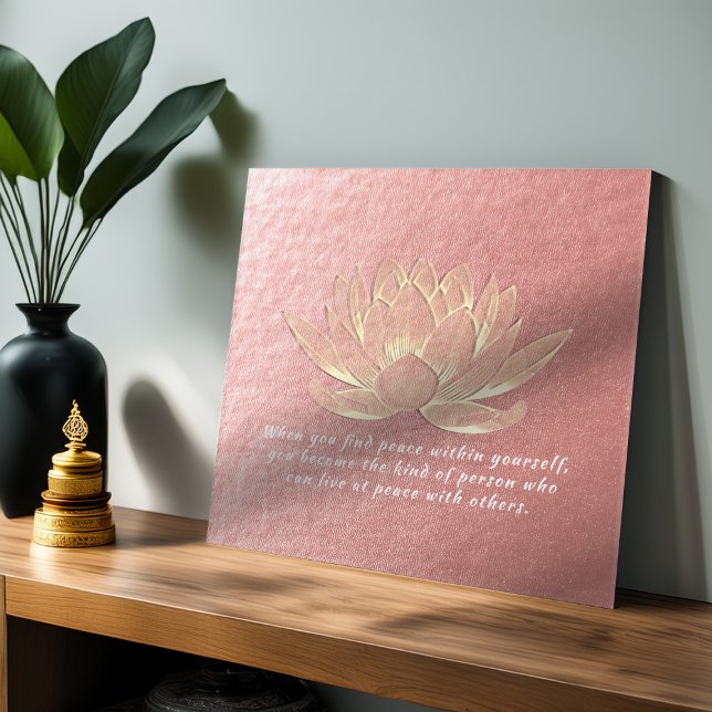 Rose Gold Lotus Yoga Meditation Instructor Quotes Acrylic Print (Creator Uploaded)